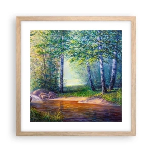 Poster in light oak frame - Idyllic Scenery - 40x40 cm