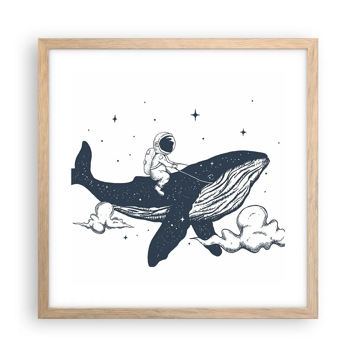 Poster in light oak frame - Space Adventure - 40x40 cm