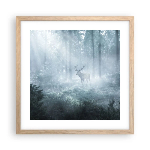 Poster in light oak frame - Morning Round of the Estate - 40x40 cm