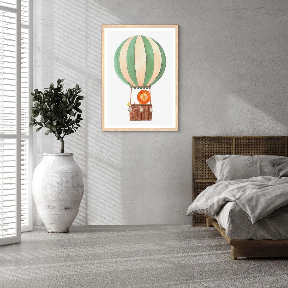 Poster in light oak frame - Leon's Adventures - 61x91 cm