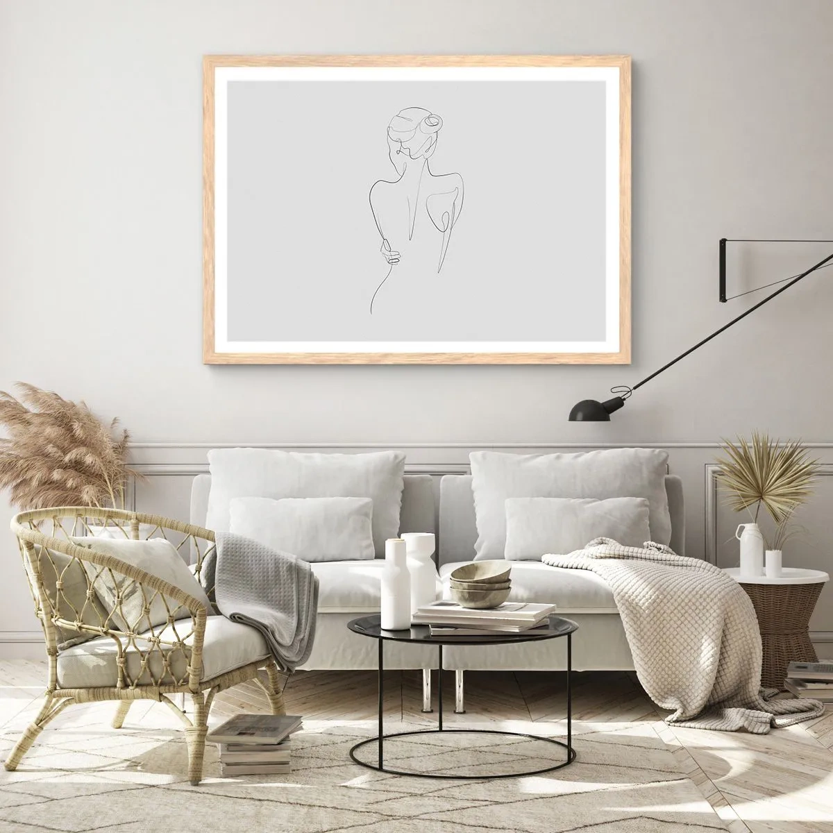 Poster in light oak frame - Music of the Body - 100x70 cm