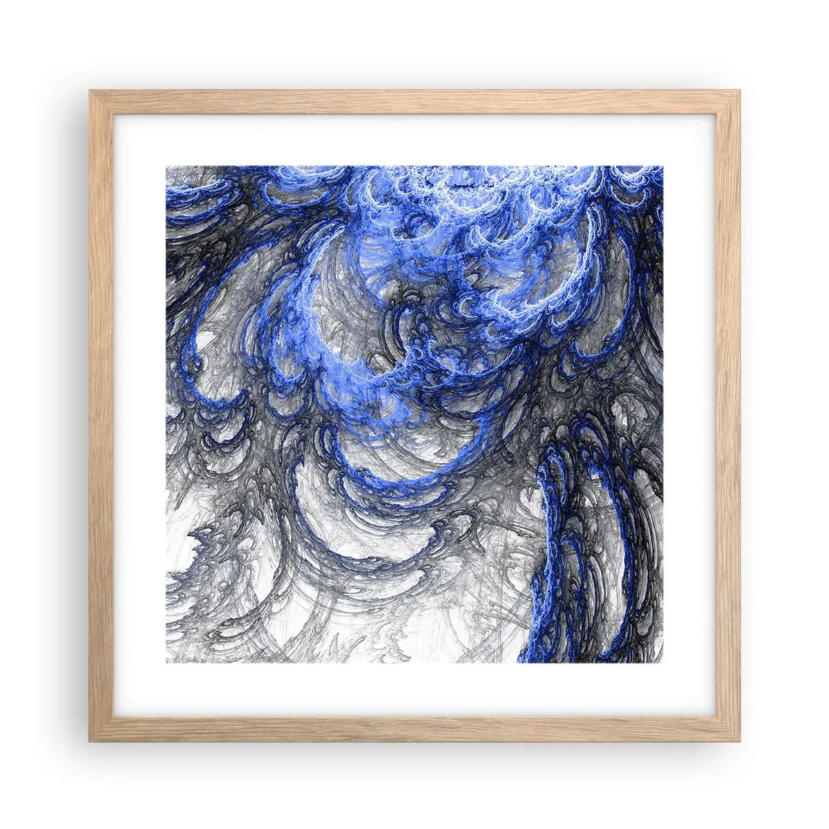 Poster in light oak frame - Birth of a Wave - 40x40 cm