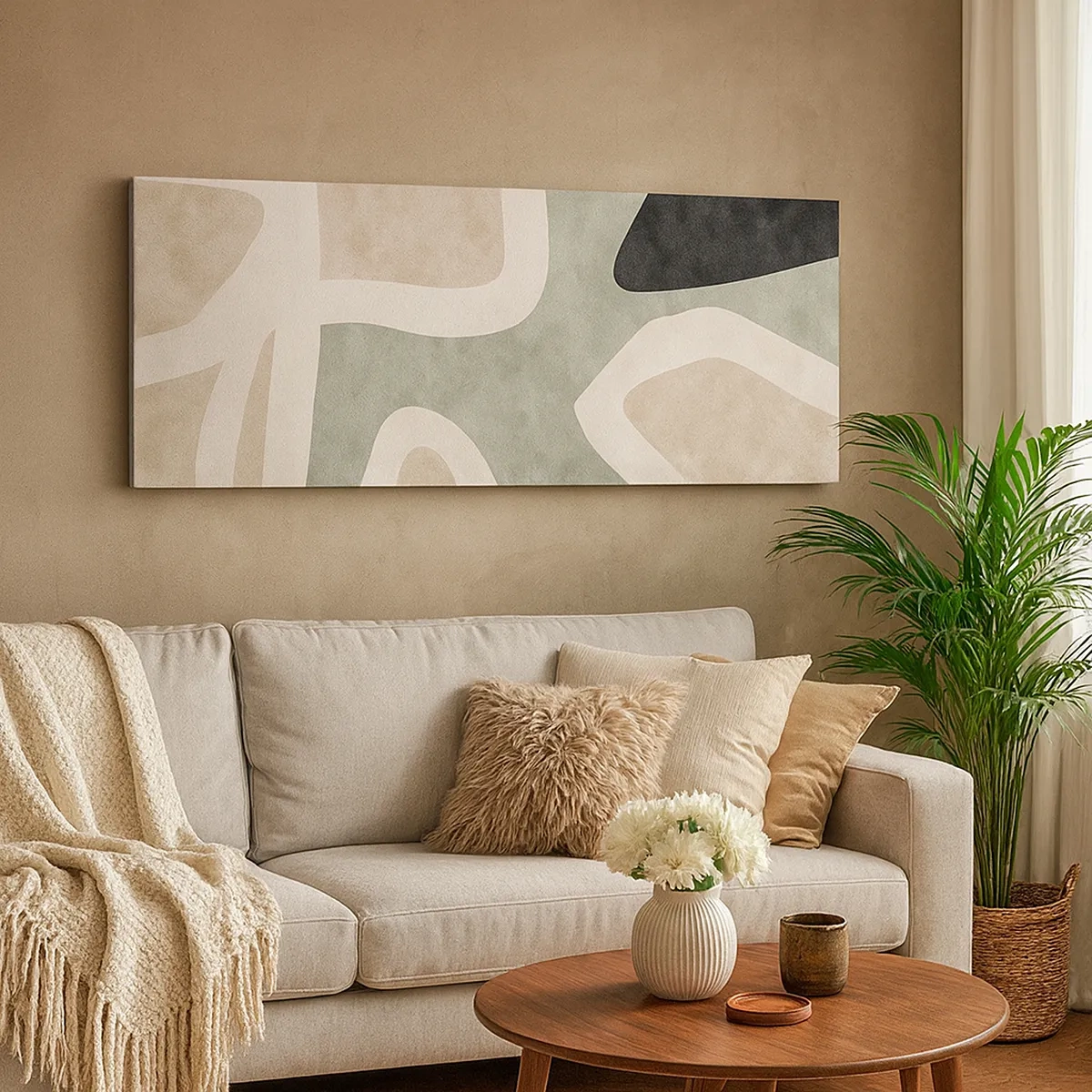 Canvas picture - Composition with a Black Motif - 30x30 cm