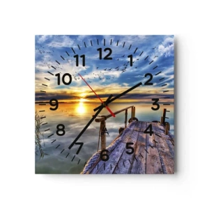 Wall clock - Clock on glass - Wind is Taking a Break - 40x40 cm