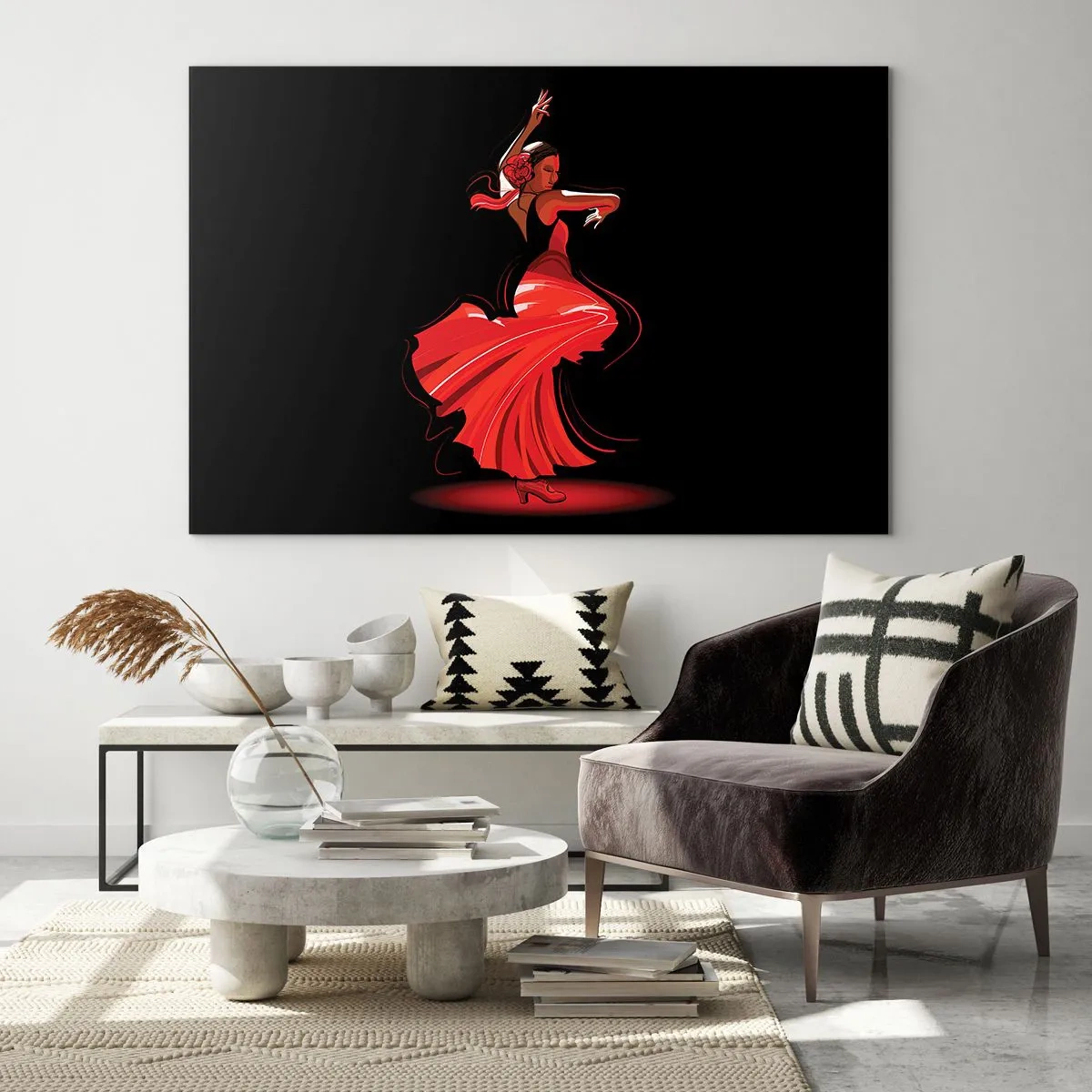 Glass picture - Fiery Spirit of Flamenco - 120x80 cm