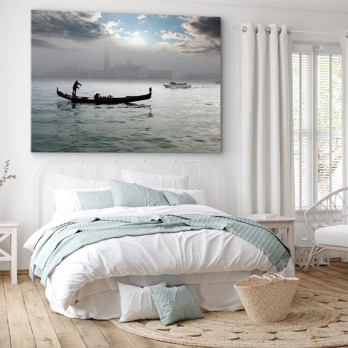 Canvas picture - Fairytale City from Water and Fog - 100x70 cm