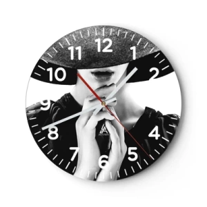 Wall clock - Clock on glass - Hidden Beauty - 40x40 cm