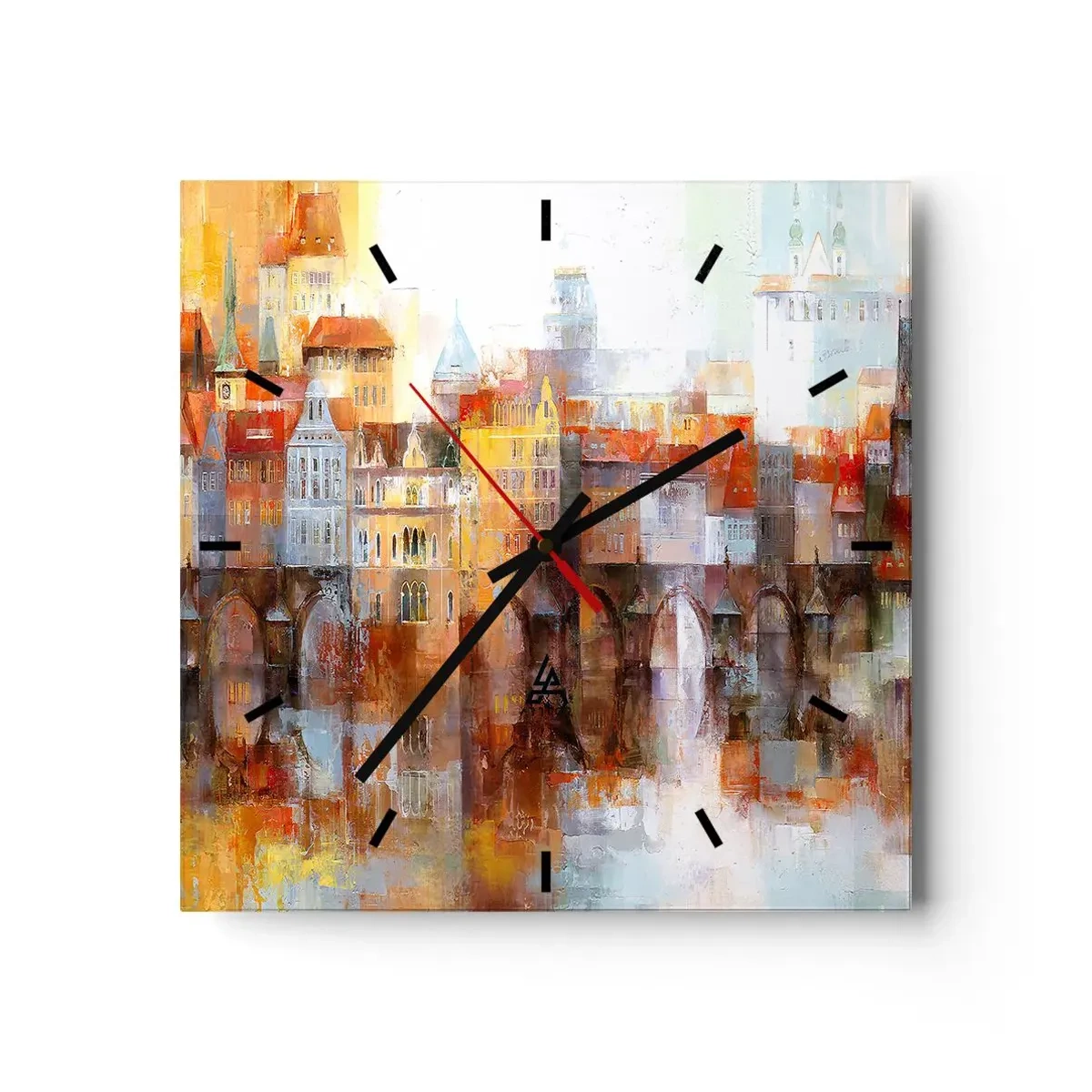 Wall clock - Clock on glass - Under The Bridge It Is Also Pretty - 40x40 cm