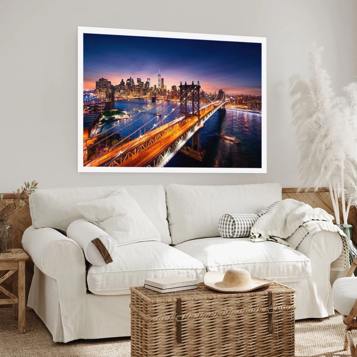 Poster - Down the Illuminated Bridge - 100x70 cm