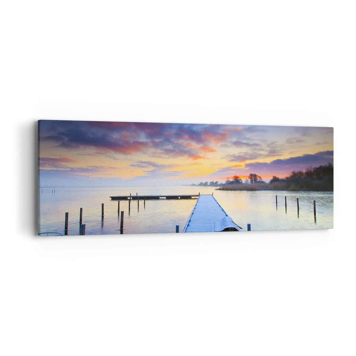Canvas picture - Purple-Golden Peace - 90x30 cm