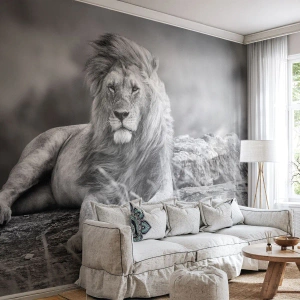 Self-Adhesive Photo Wallpaper Deluxe Sticker - Royal Siesta - Lion, Animals, Nature - 100x70 cm