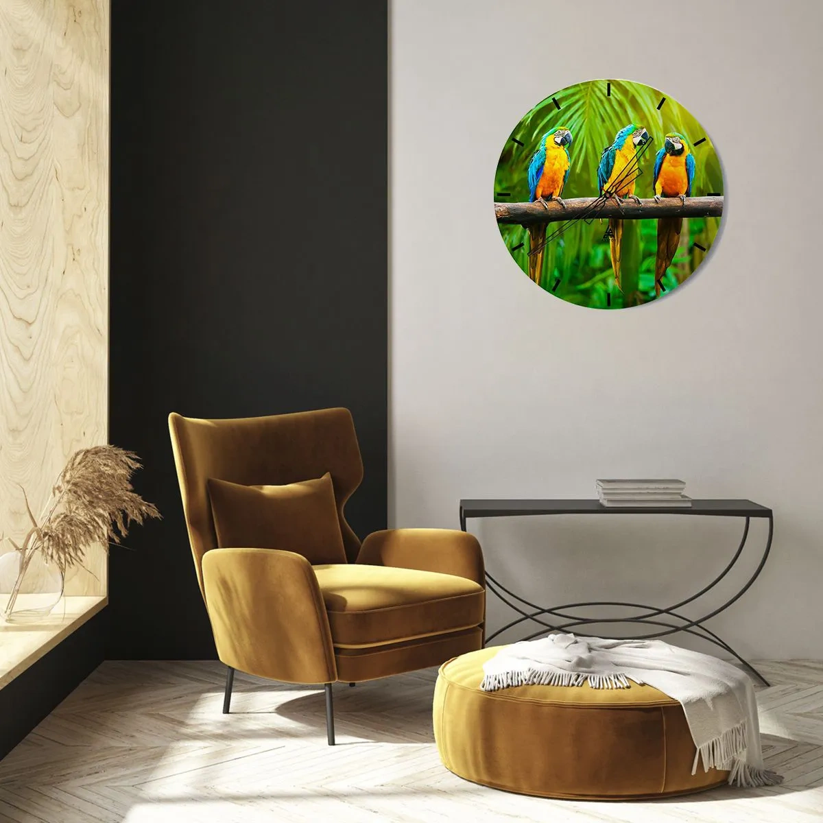 Wall clock - Clock on glass - Did You Hear that She…? - 40x40 cm