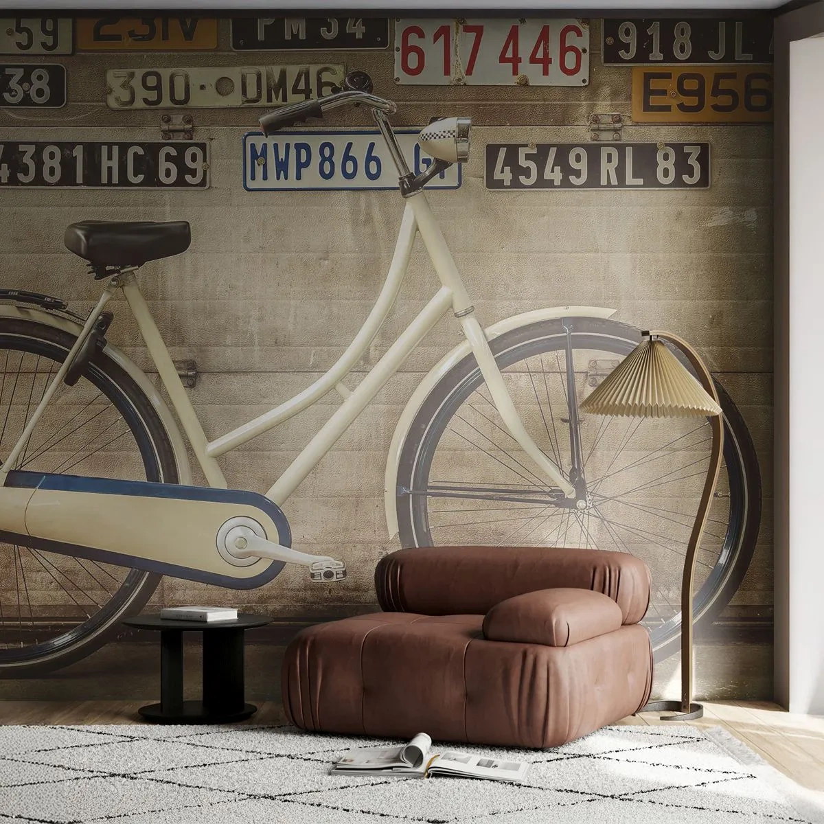 Photo Wallpaper Standard Eco - Without Complexes - Mural, Bicycle, Plates - 400x280 cm