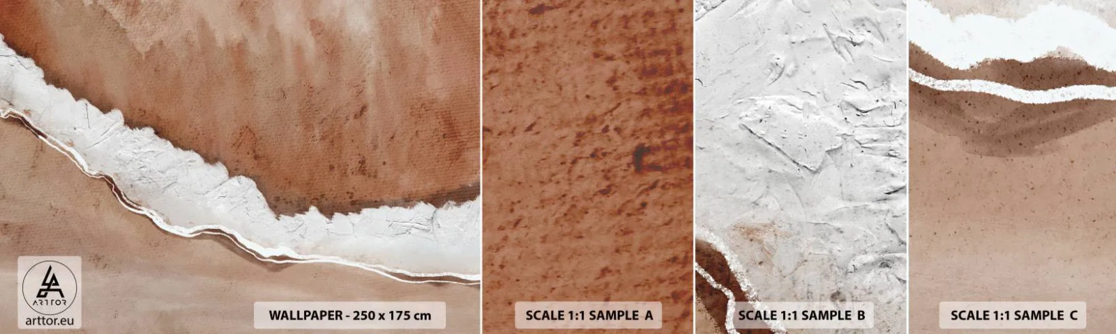 Photo Wallpaper Sample Standard Eco - Earth Colours - Edge, Sand, Beach - 100x30 cm