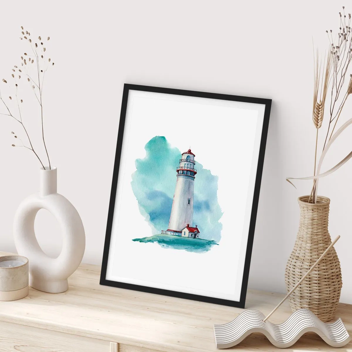 Poster in black frame - Gentle Sister of Blue - 30x40 cm