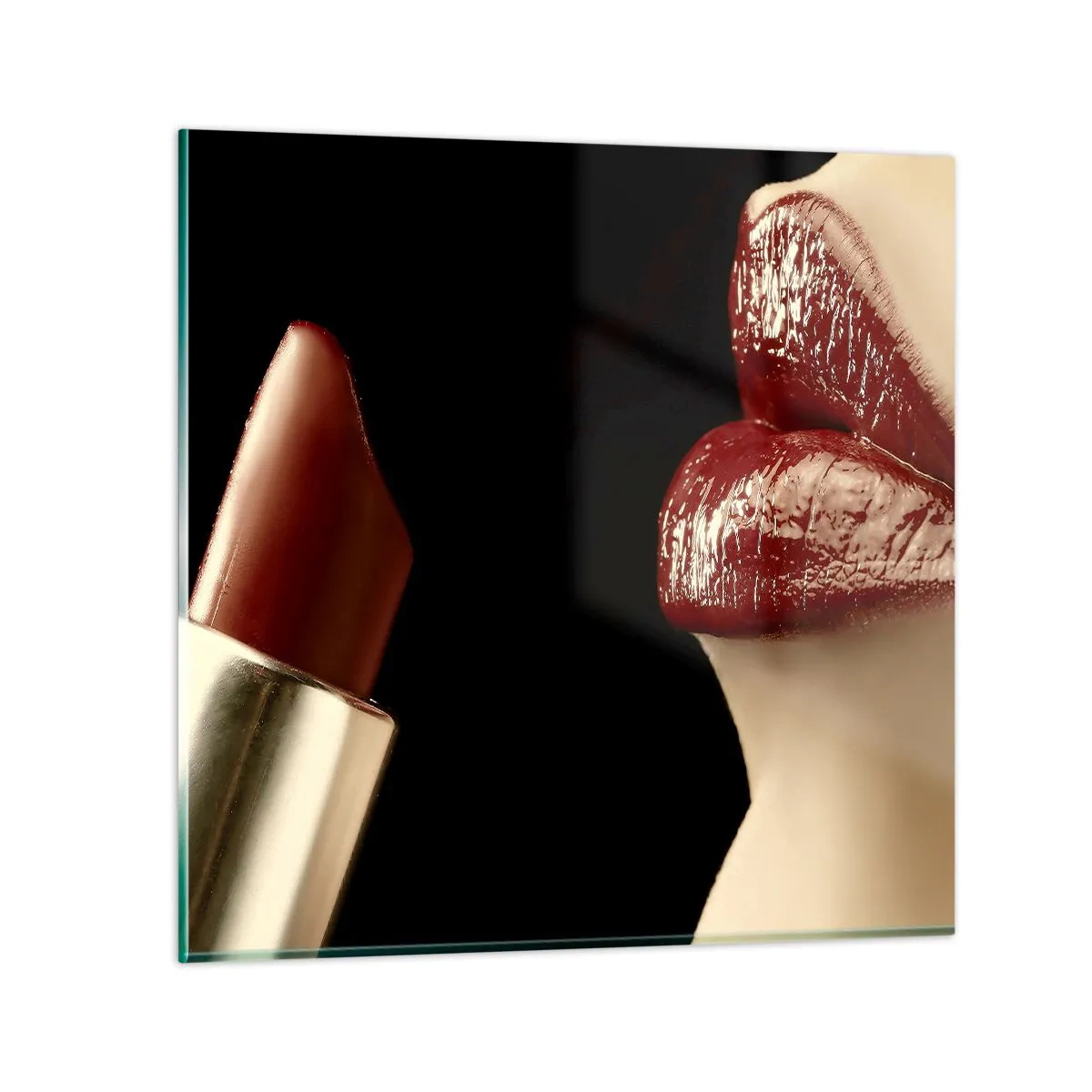 Glass picture - Sensuality and Glow of Carmine - 60x60 cm