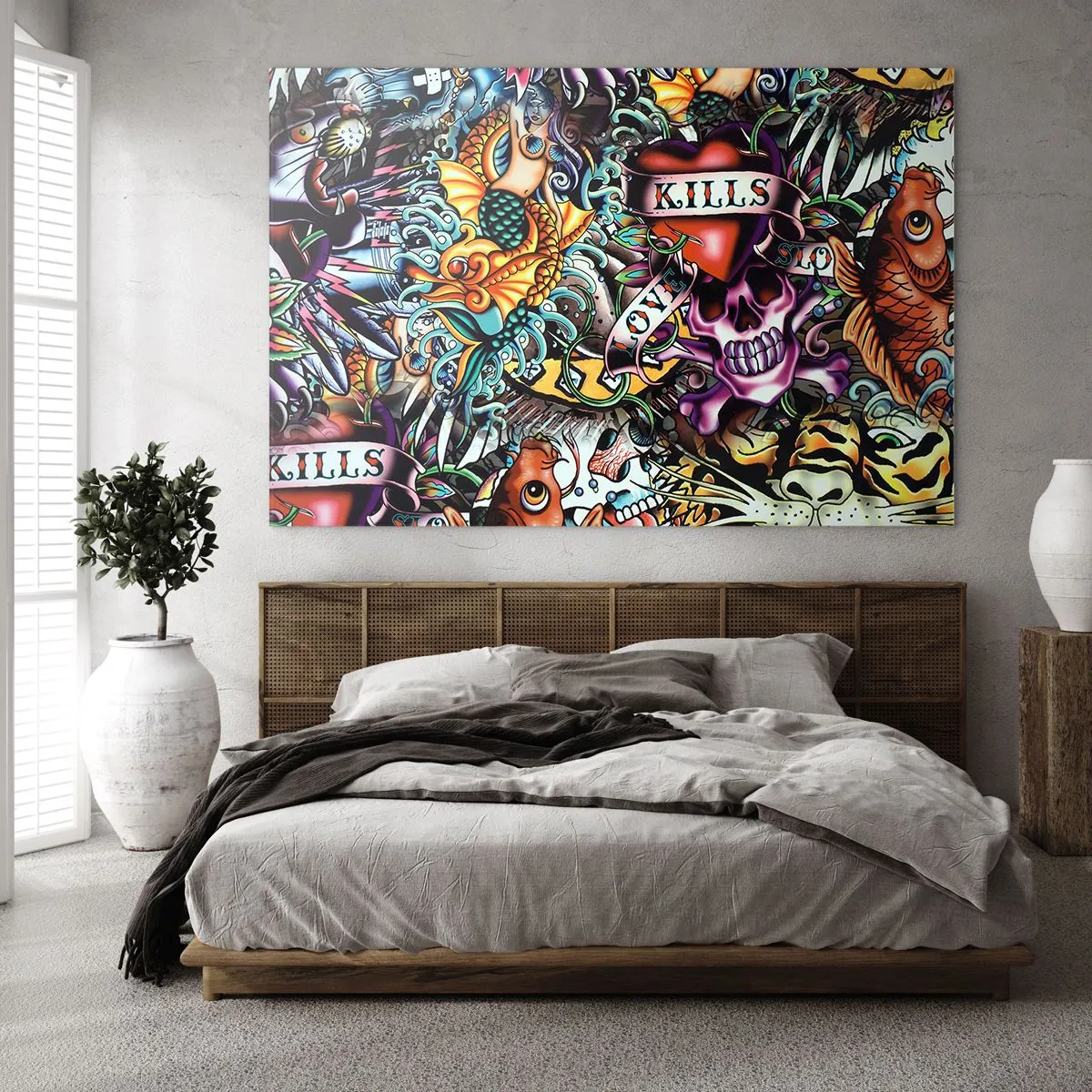 Glass picture - Dream of a Tattoo Artist - 100x70 cm