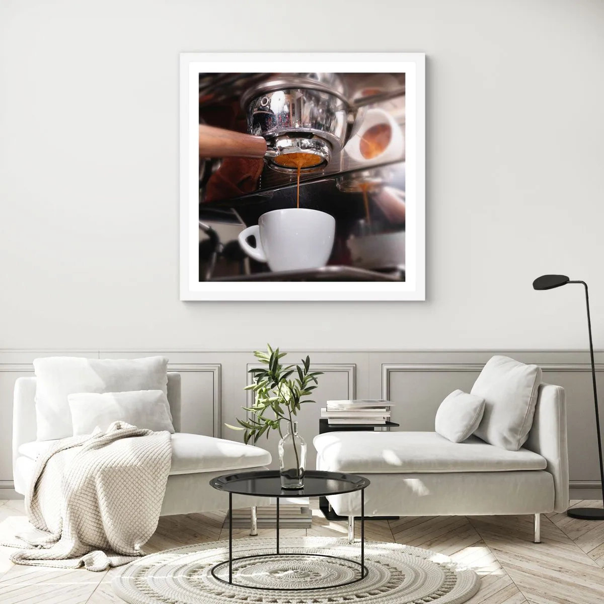 Poster in white frmae - Good Moment of the Day - 60x60 cm