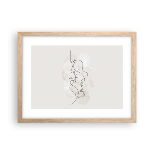 Poster in light oak frame - Tangled up in an Embrace - 40x30 cm