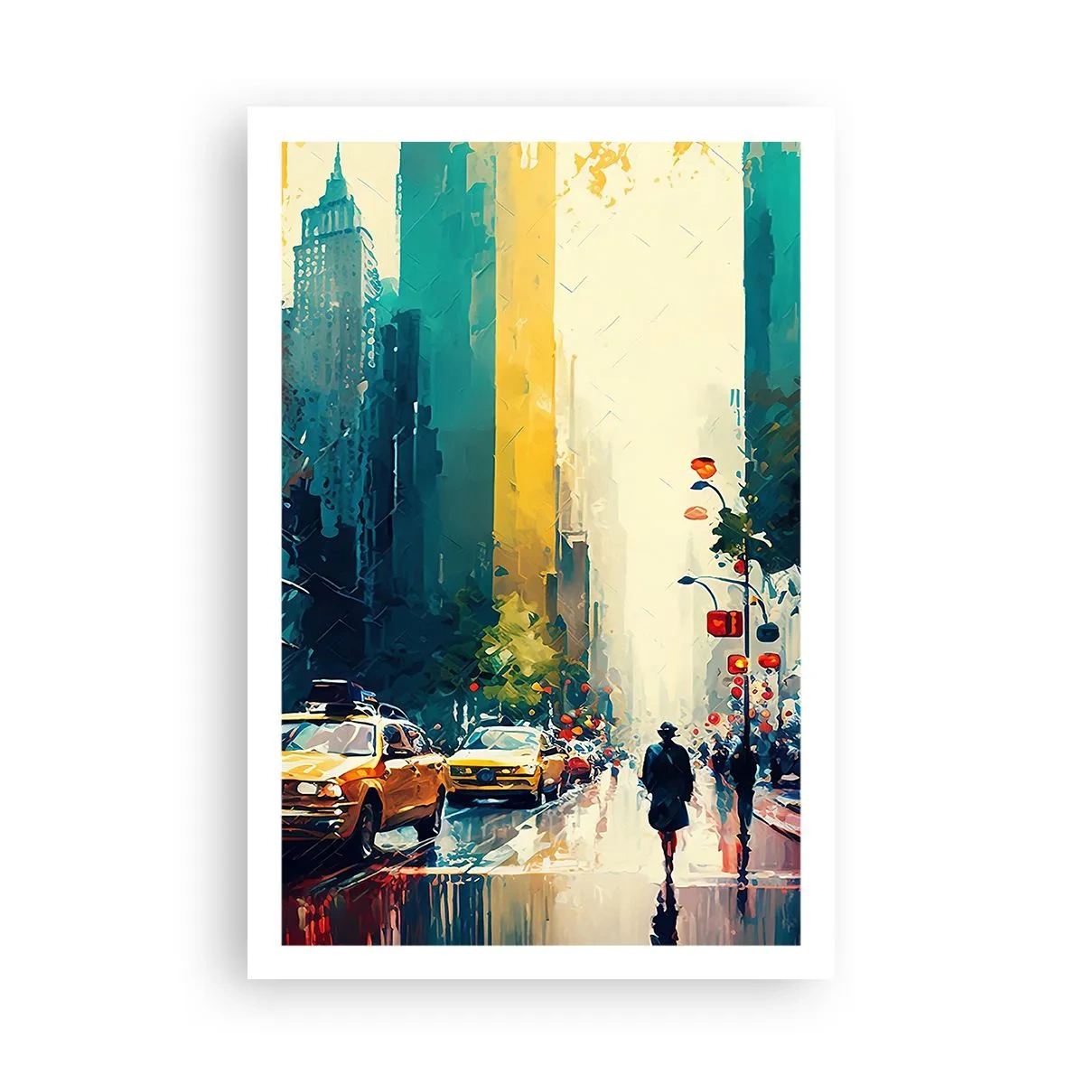 Poster - New York - Even Rain Is Colourful - 61x91 cm