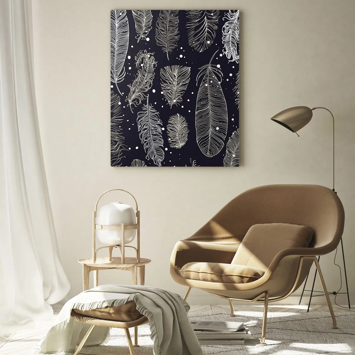 Glass picture - Feathery Lace - 50x70 cm