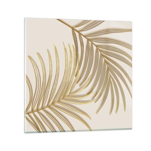 Glass picture - Golden Palm! - 50x50 cm