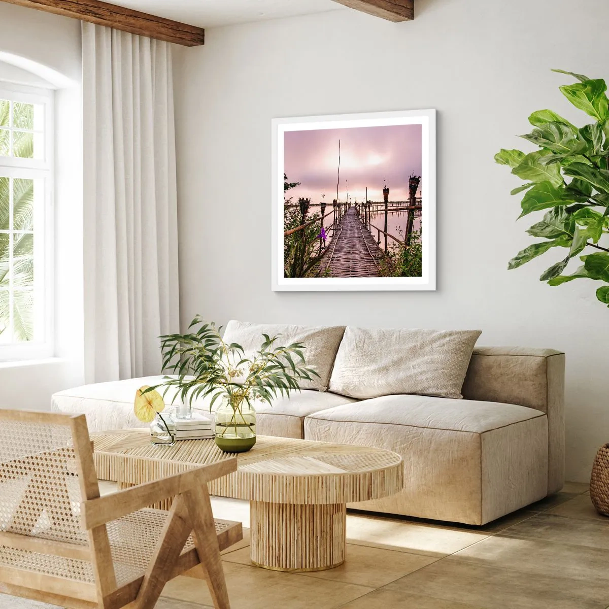 Poster in white frmae - Peace and Quiet of Asia - 30x30 cm