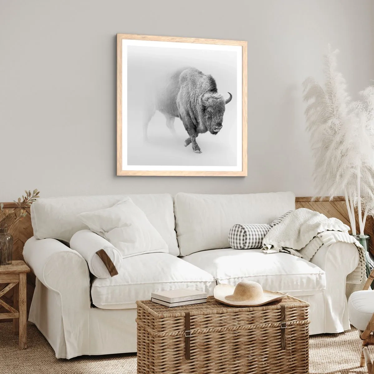 Poster in light oak frame - King of the Prairie - 50x50 cm