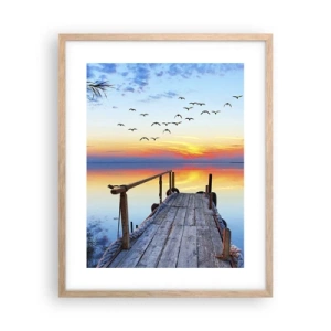 Poster in light oak frame - Time to Come Back… - 40x50 cm