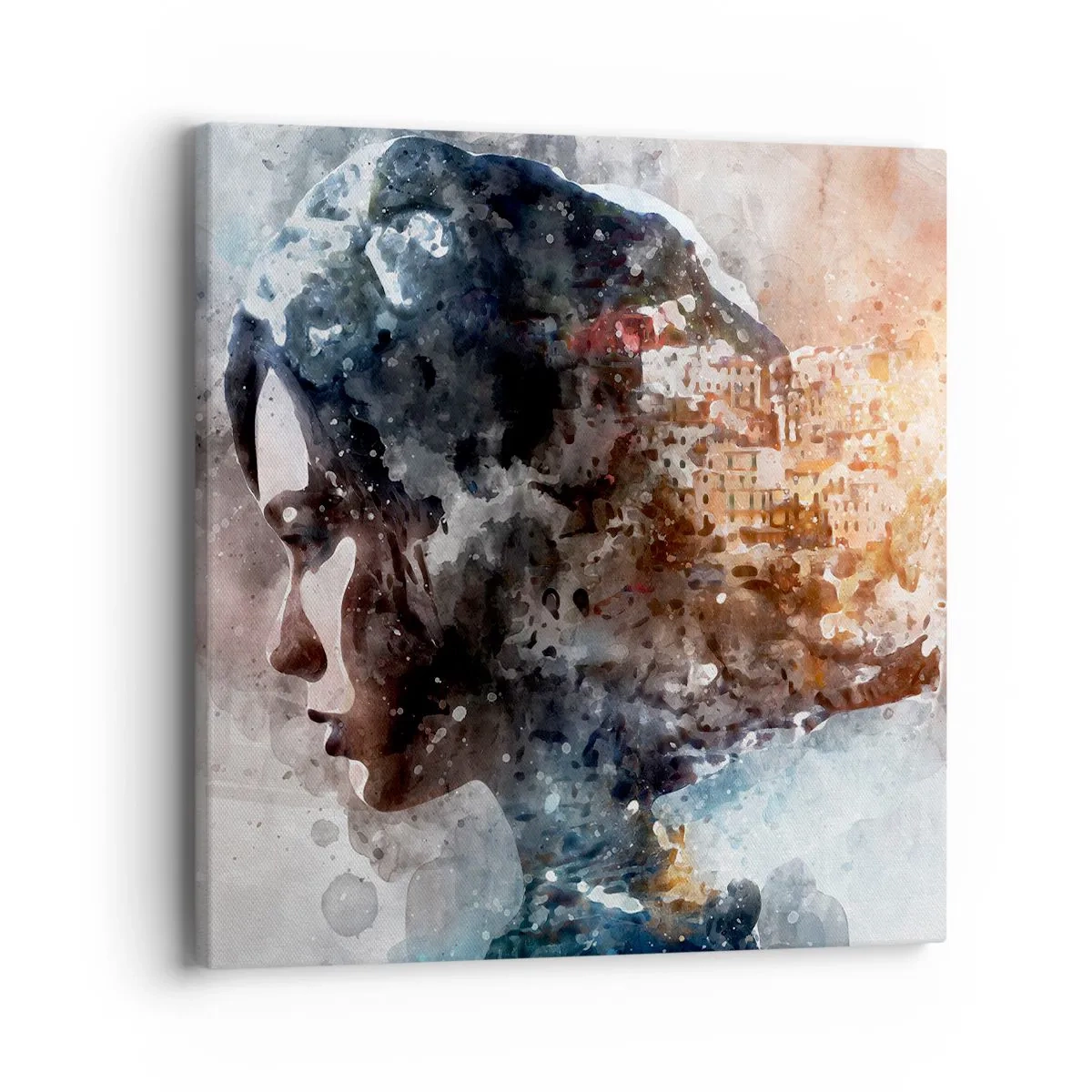Canvas picture - Tale about a Girl with a City in the Background - 40x40 cm