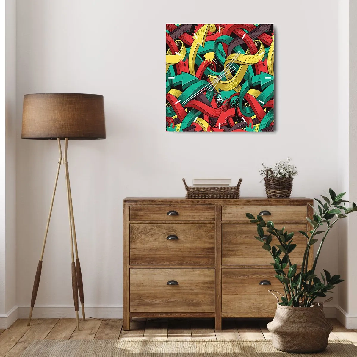 Wall clock - Clock on glass - Which Way? - 30x30 cm