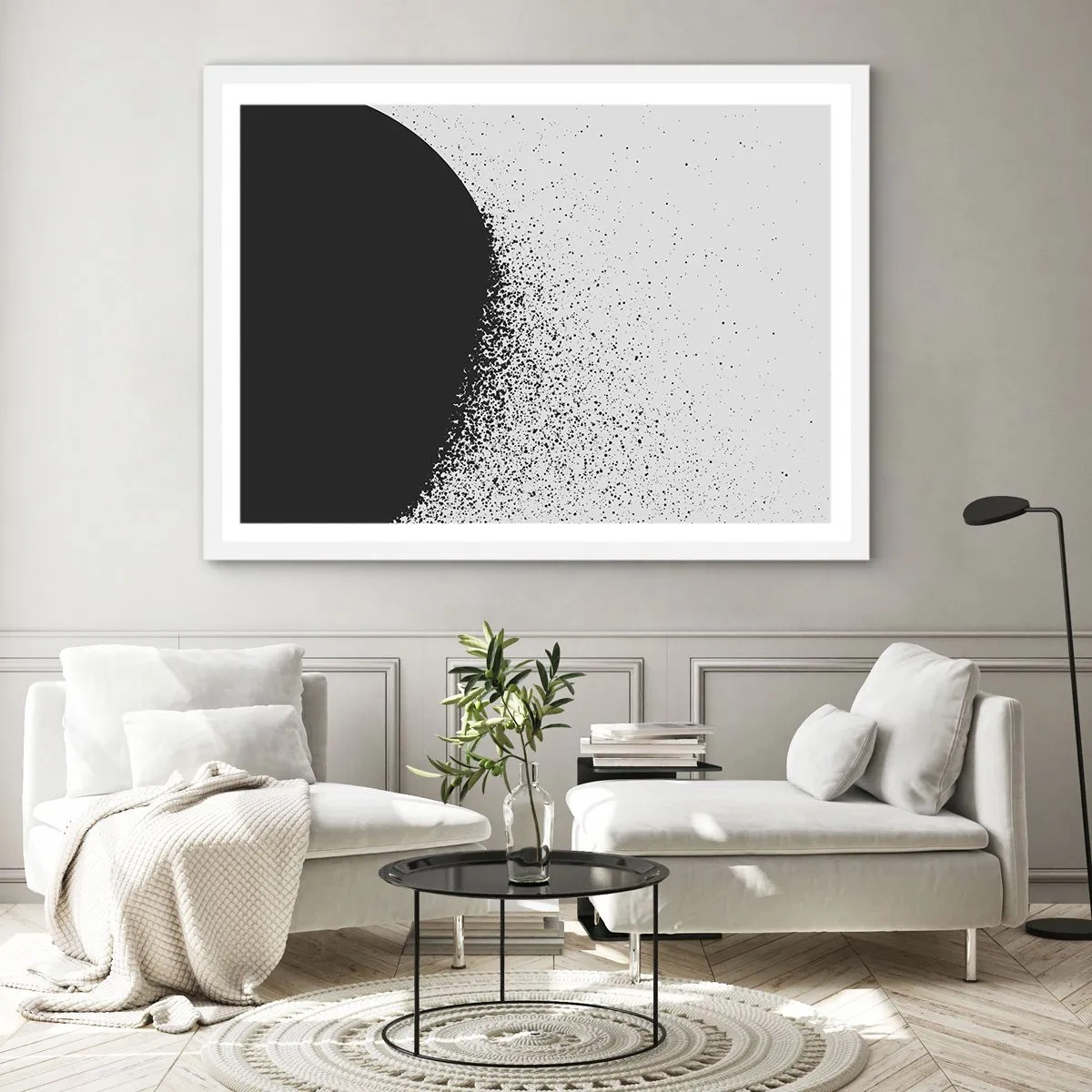 Poster in white frmae - Movement of Particles - 50x40 cm