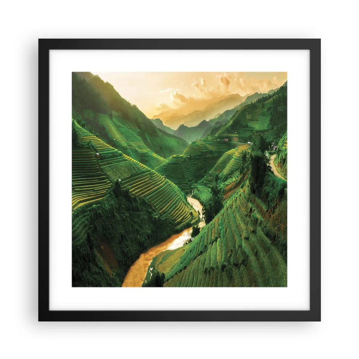 Poster in black frame - Vietnamese Valley - 40x40 cm