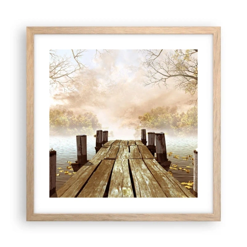 Poster in light oak frame - Gentle Sadness of Autumn - 40x40 cm