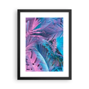 Poster in black frame - Tropics in Pink and Blue - 30x40 cm