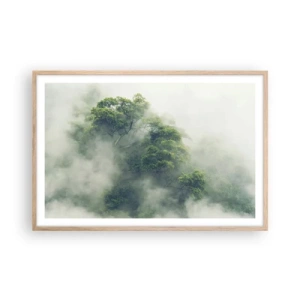 Poster in light oak frame - Wrapped In Fog - 91x61 cm