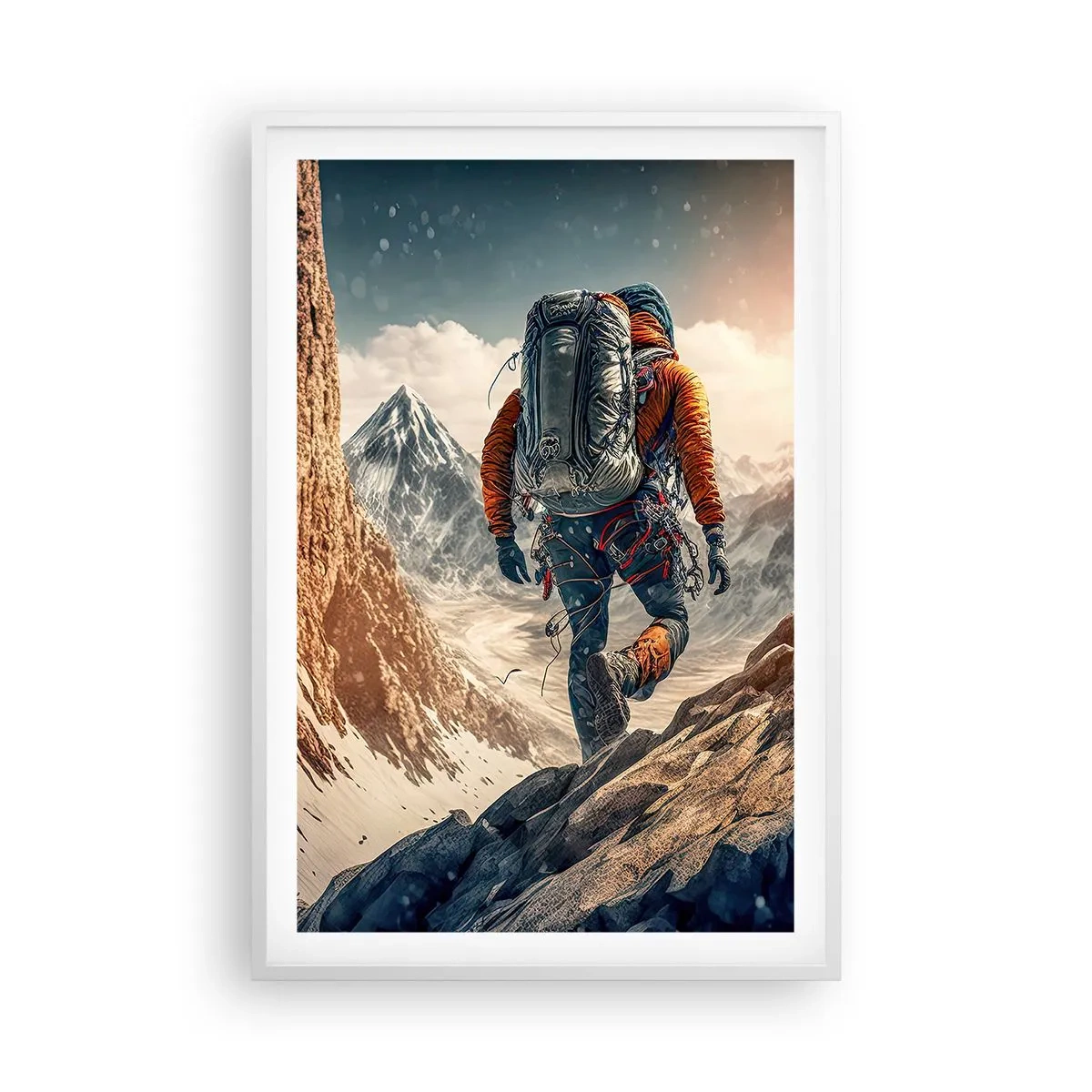 Poster in white frmae - Lonely Warrior - 61x91 cm