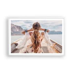 Poster in white frmae - On the Way to Happiness - 91x61 cm