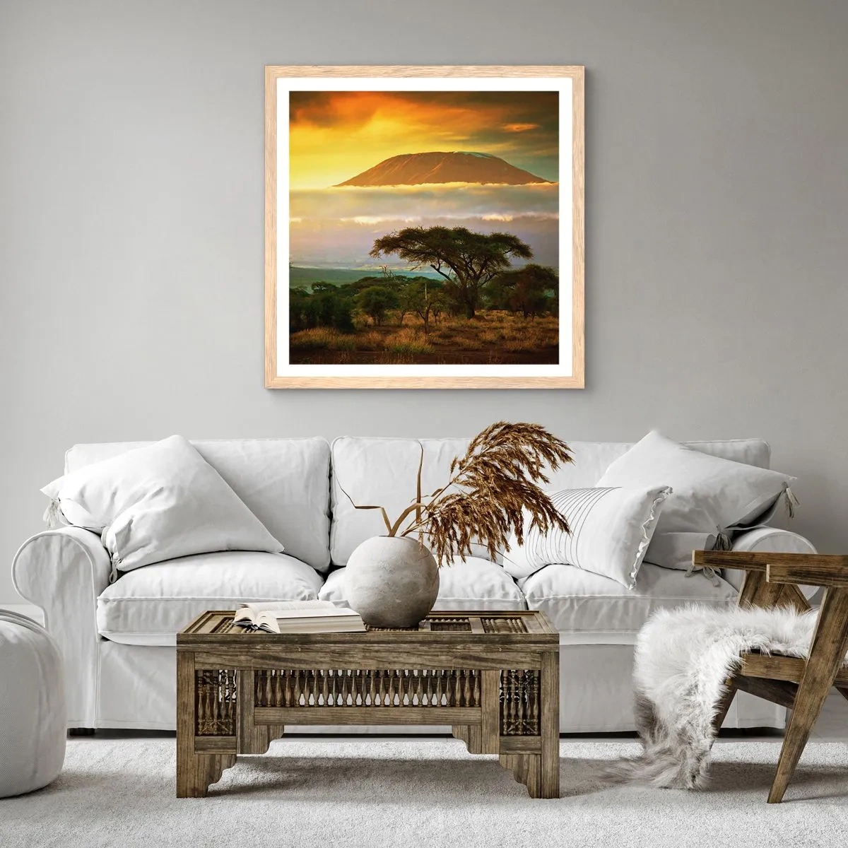 Poster in light oak frame - Traveller's Dream - 60x60 cm