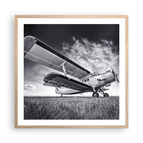 Poster in light oak frame - Winged Pilgrim - 60x60 cm