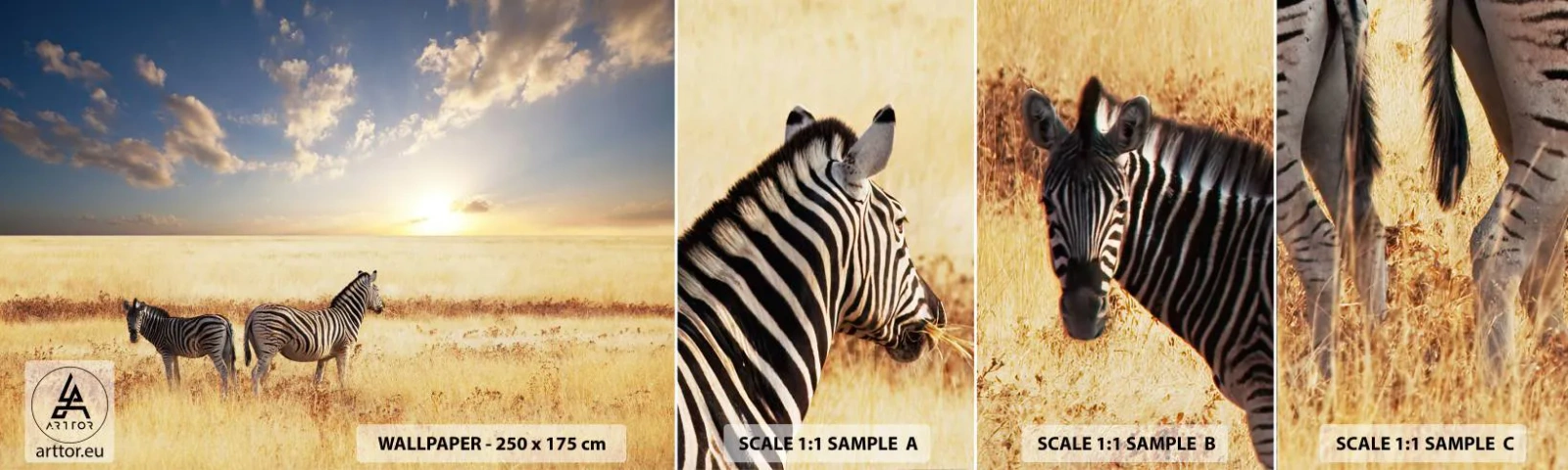 Photo Wallpaper Sample Self-Adhesive Deluxe Sticker - Go away, Don't Disturb - Animals, Ribs, Safari - 100x30 cm