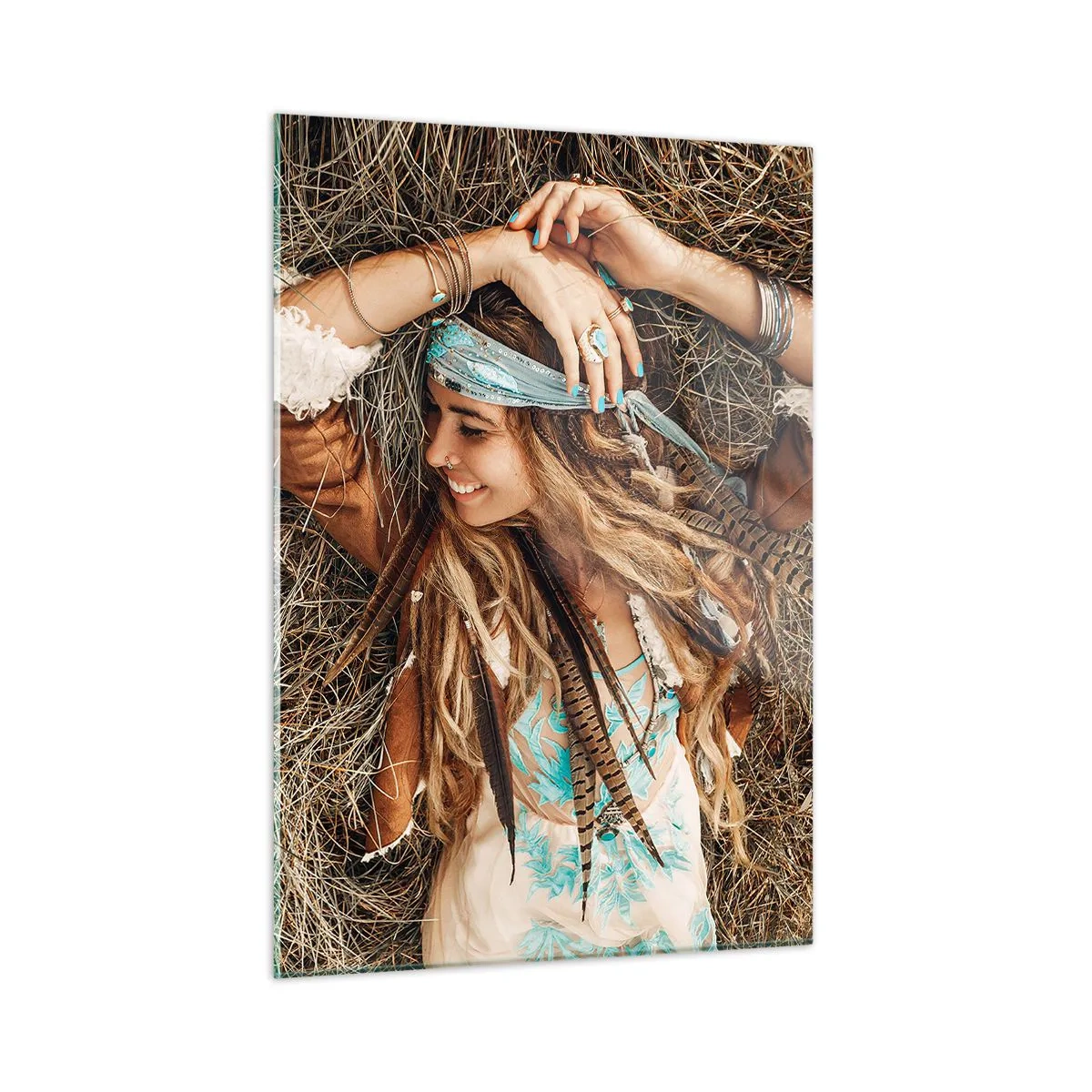 Glass picture - On the Way to the Summer of Love - 50x70 cm
