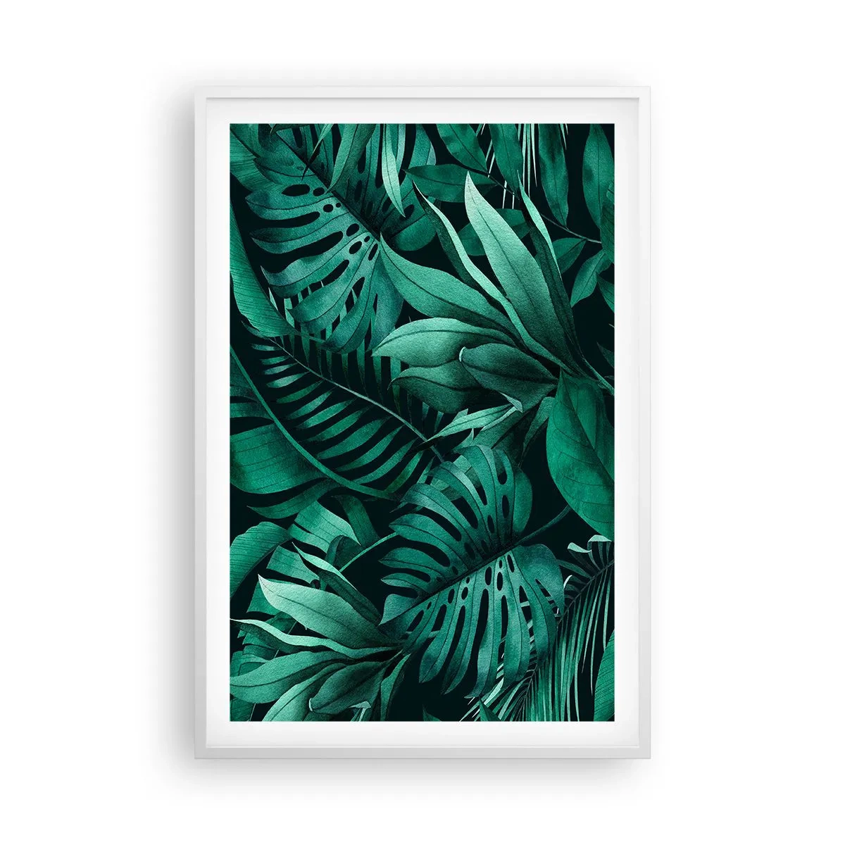 Poster in white frmae - Depth of Tropical Green - 61x91 cm