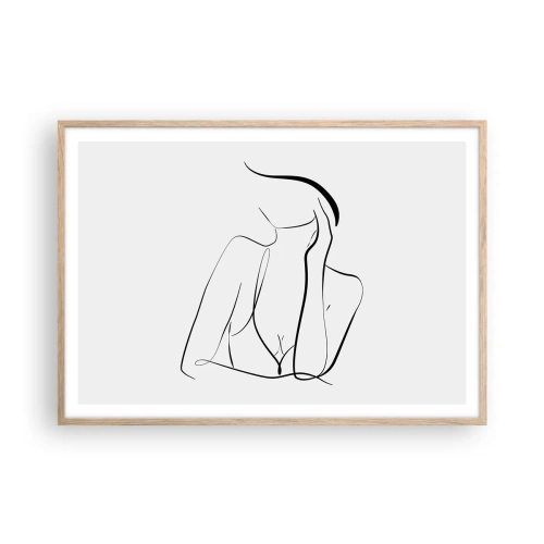 Poster in light oak frame - On Waves of Dreams - 100x70 cm