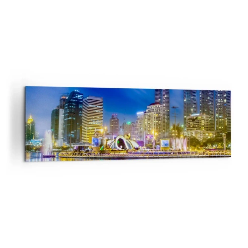Canvas picture - Rainbow Night of a Metropolis - 160x50 cm