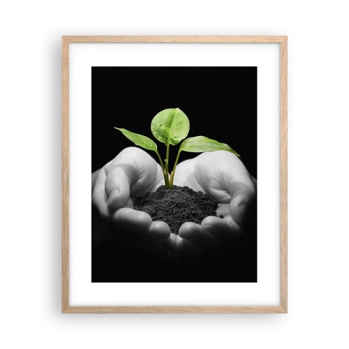 Poster in light oak frame - I Love Nature, I Protect It - 40x50 cm
