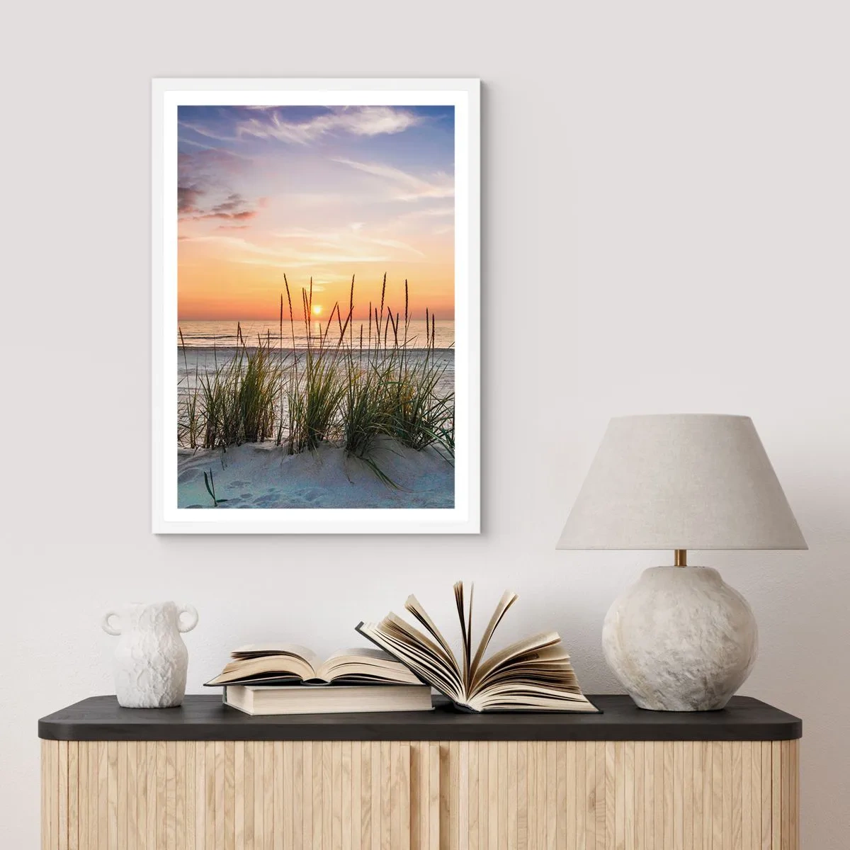 Poster in white frmae - Look, Think, Feel - 30x40 cm