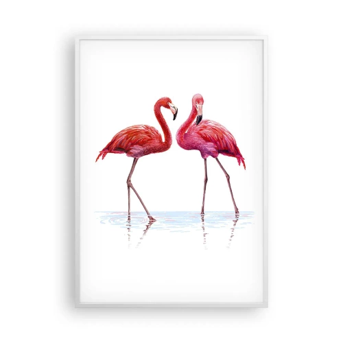 Poster in white frmae - Pink Rendezvous - 70x100 cm