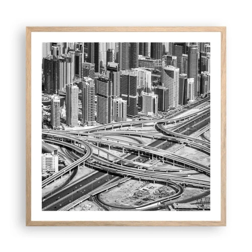 Poster in light oak frame - Dubai - Impossible City - 60x60 cm