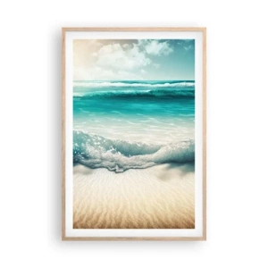 Poster in light oak frame - Calm of the Ocean - 61x91 cm